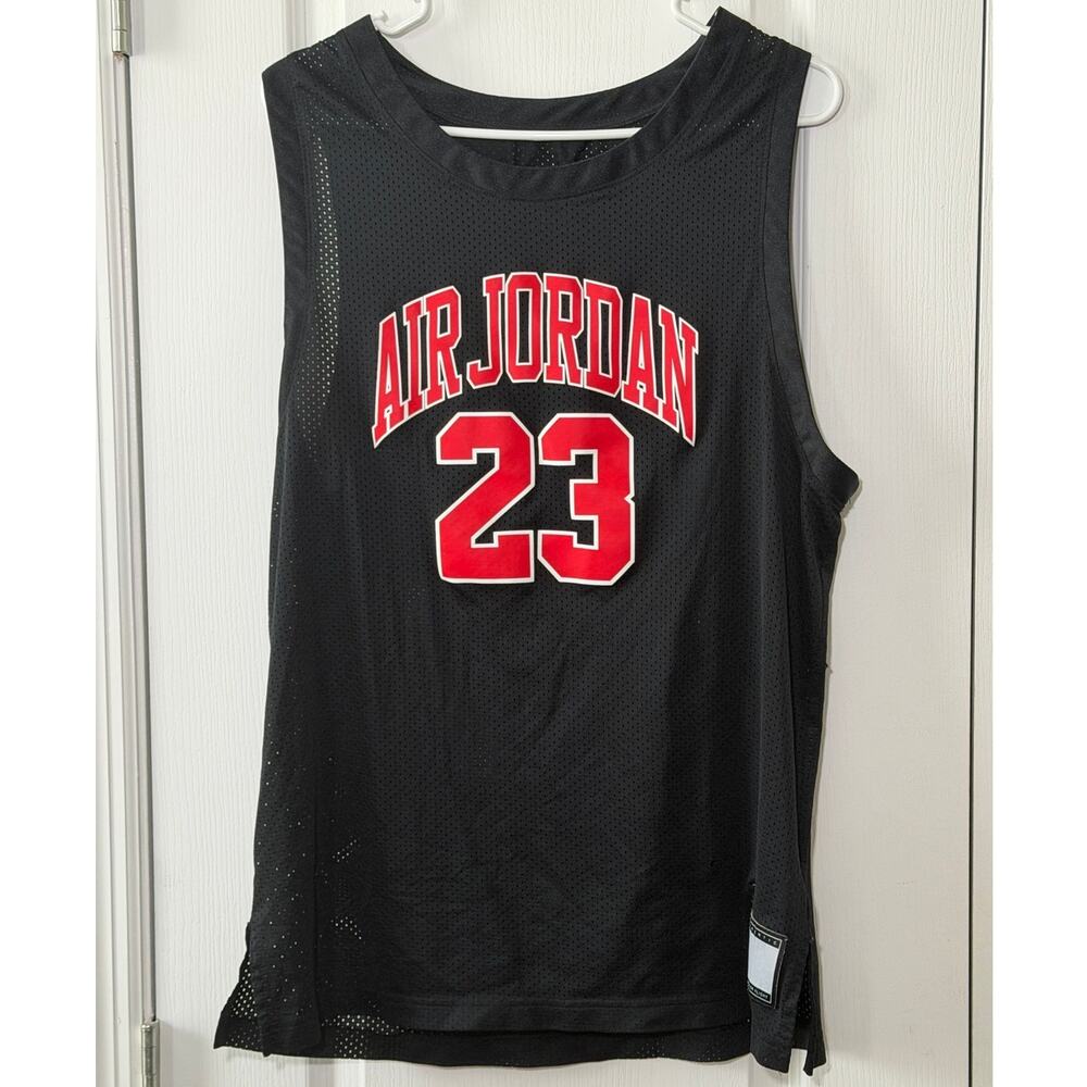 Nike Air Jordan DNA Distorted Jersey Black Carolina Blue UNC 23 Mesh Tank Size L